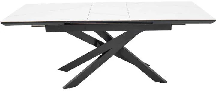 Τραπέζι Rogemi pakoworld γκρι mdf-μαύρο μέταλλο 160-200x90x75εκ