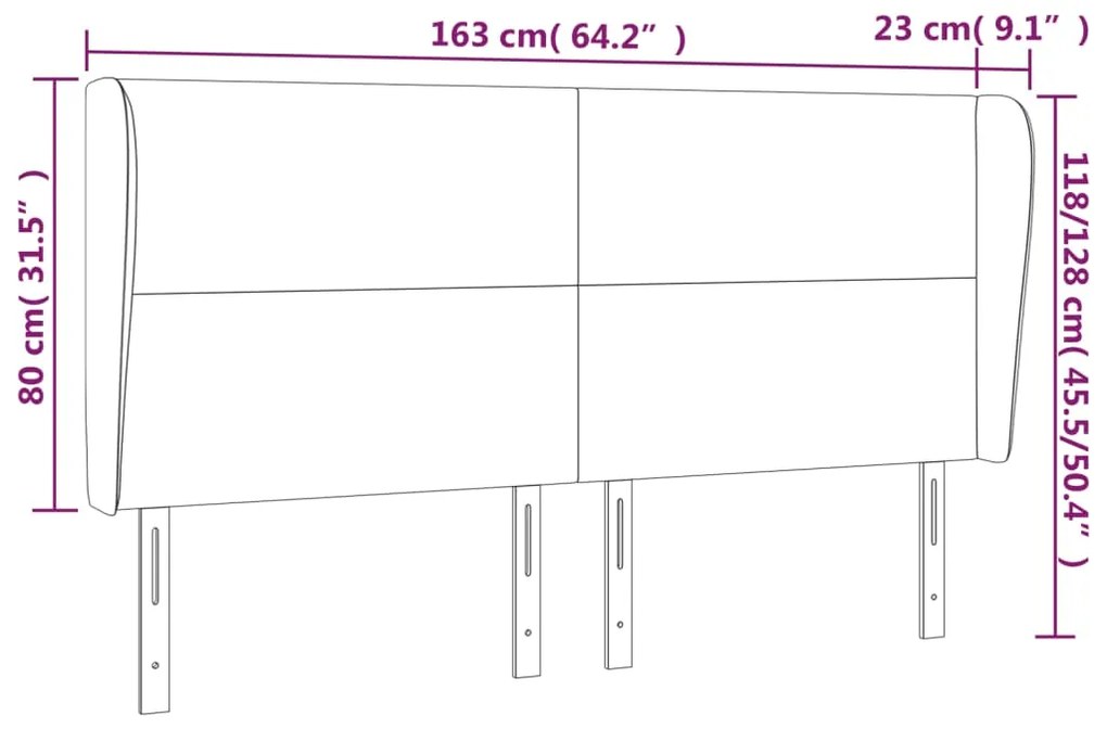 Κεφαλάρι με Πτερύγια Μπλε 163x23x118/128 εκ. Υφασμάτινο 3117688