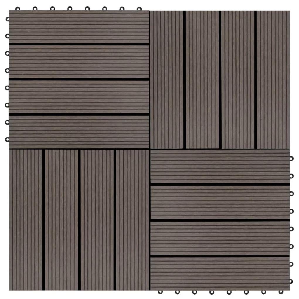 Πλακάκια Deck 11 τεμ. Σκούρο Καφέ 30 x 30 εκ. 1 μ² από WPC - Καφέ