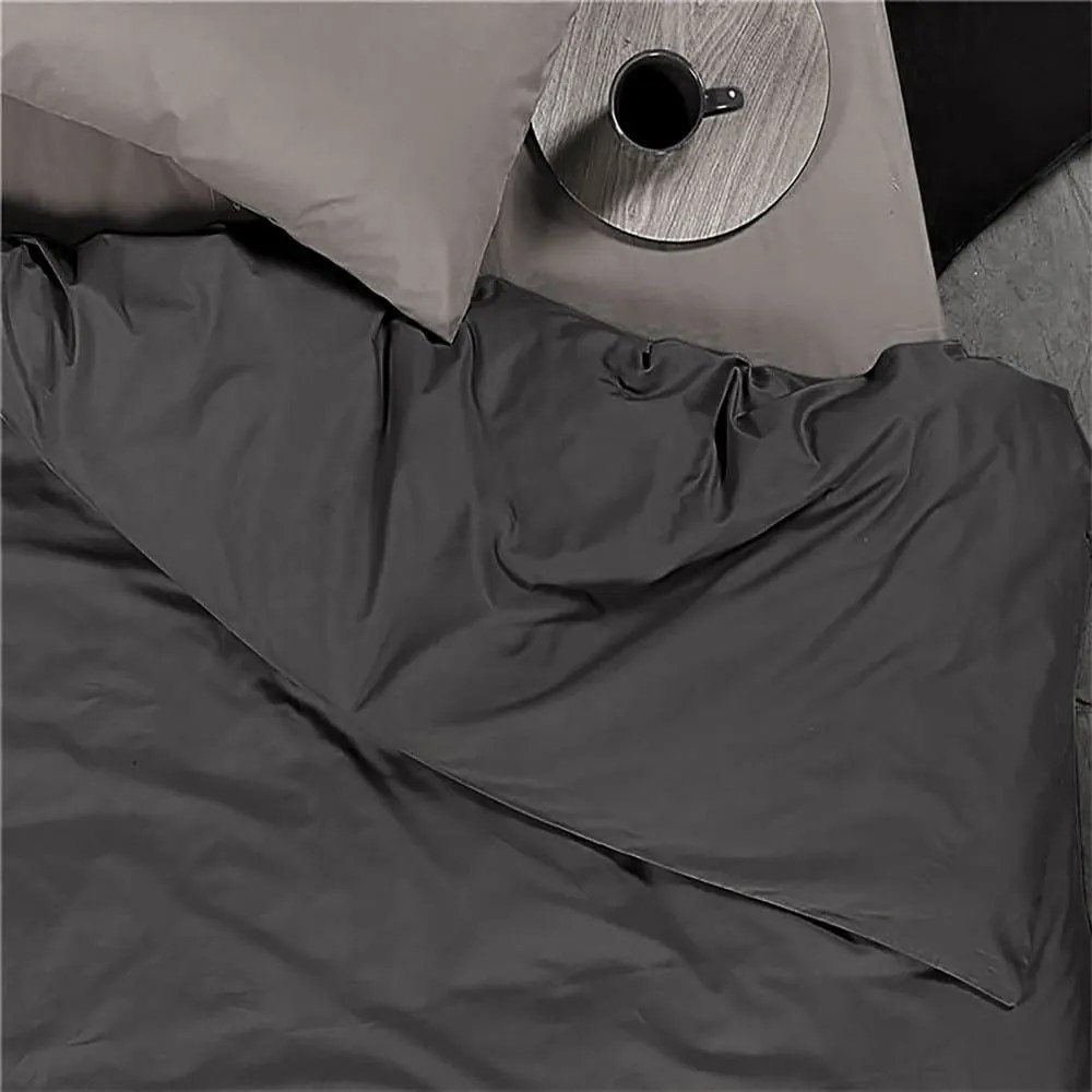 Παπλωματοθήκη Basic-22 Dark Grey Nef-Nef Μονό 160x240cm 100% Βαμβάκι