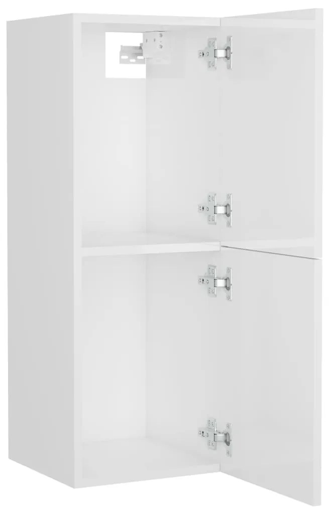 vidaXL Ντουλάπι Μπάνιου Γυαλιστερό Λευκό 30x30x80 εκ. από Επεξ. Ξύλο