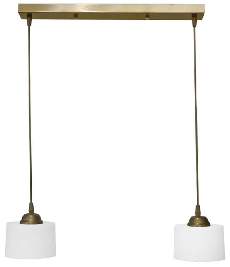Φωτιστικό Οροφής - Ράγα Drum 35-0084 2/E14 55x14x85cm White-Gold Heronia Metal