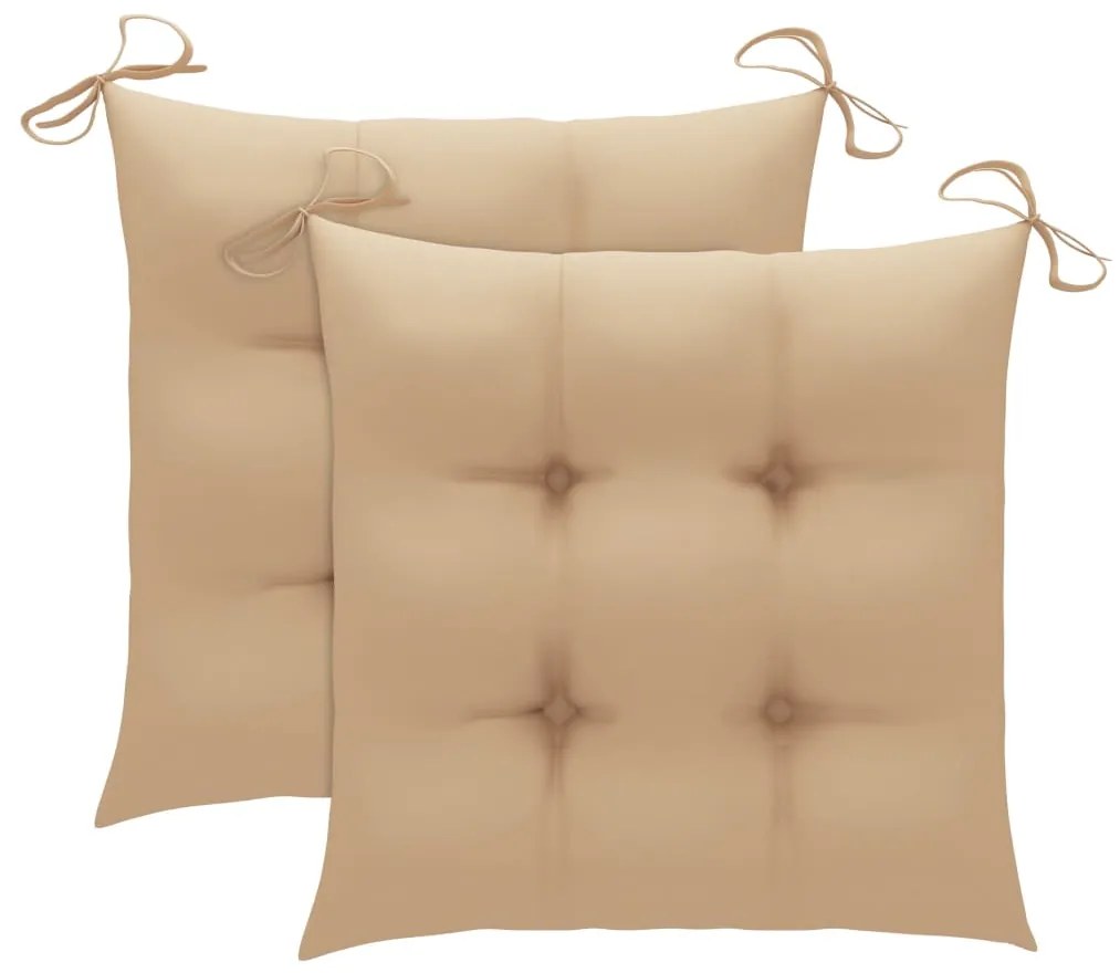 vidaXL Καρέκλες Κήπου 2 τεμ. από Μασίφ Ξύλο Teak με Μαξιλάρια