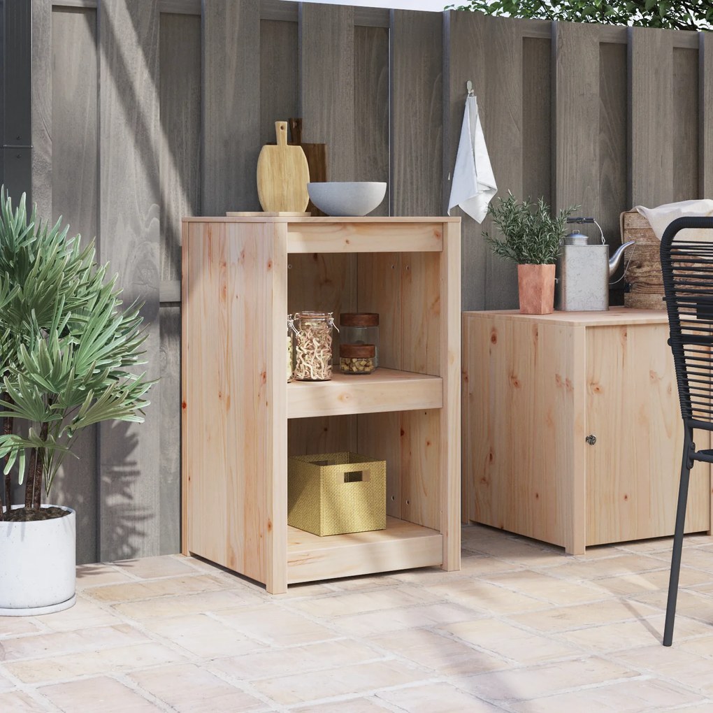 vidaXL Ντουλάπα εξωτερικής κουζίνας 55x55x92 cm Μασίφ ξύλο πεύκου