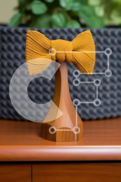 Intra Συλλεκτικό Ξύλινο Παζλ Plywood  4mm - Ξύλινο σταντ αισθητικής με πορτοκαλί παπιγιόν Σε Ξύλινο Κουτί - Διαστάσεις: 10x10 cm – 25 κομμάτια