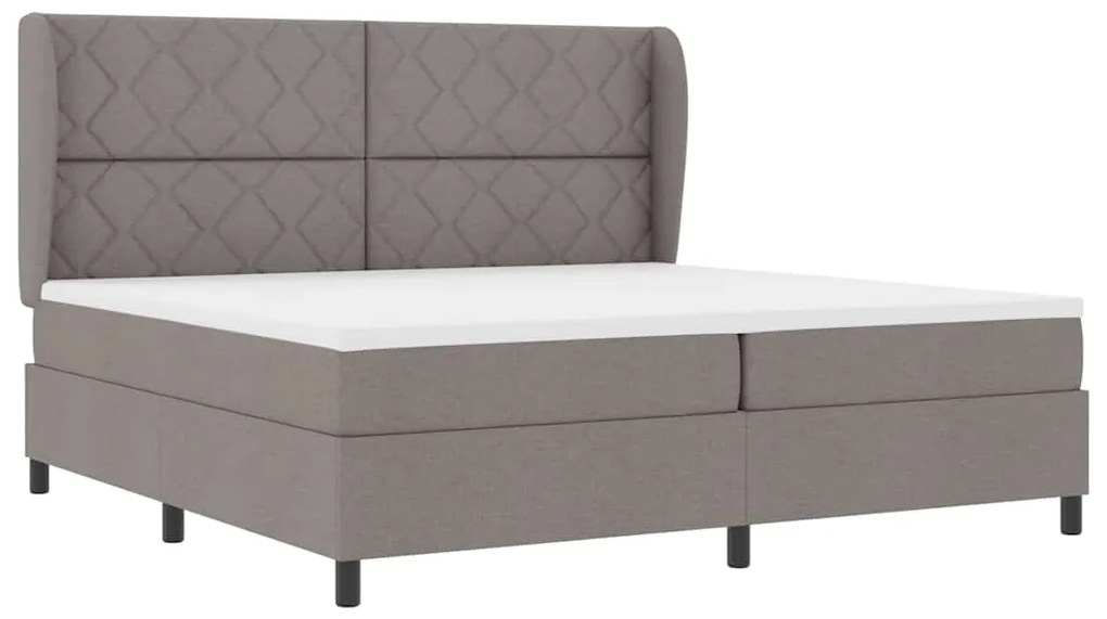 vidaXL Κρεβάτι με ελατήρια με στρώμα Taupe 200 x 200 cm ύφασμα