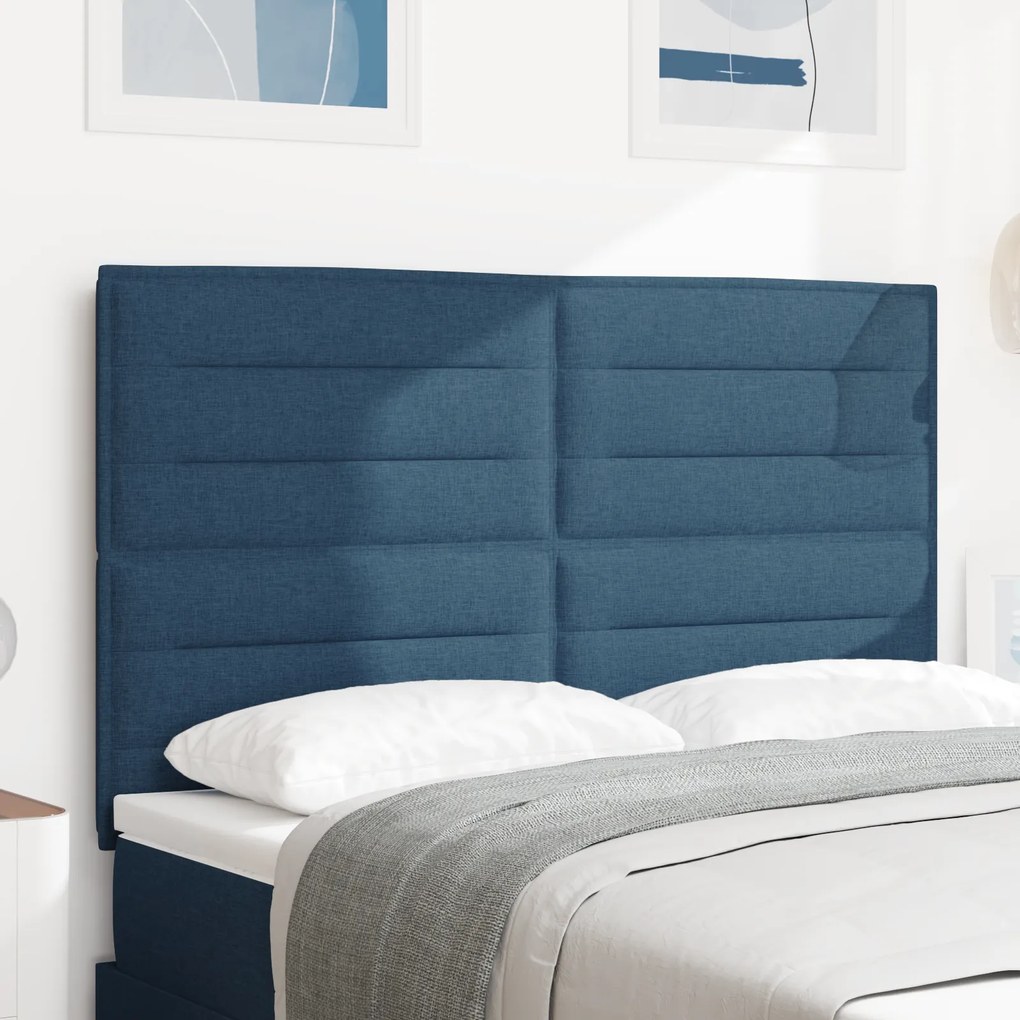 vidaXL LED Κεφαλάρι Γραμμών Σχεδίαση Μπλε 80 εκ Ύφασμα
