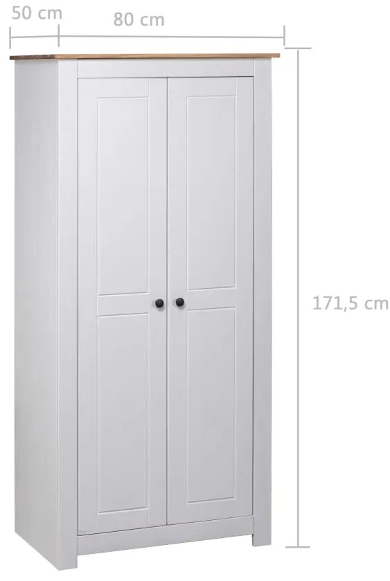 vidaXL Ντουλάπα 80 x 50 x 171,5 εκ. από Μασίφ Ξύλο Πεύκου Σειρά Panama