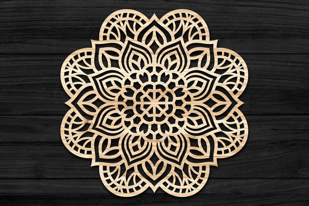 Σετ των 2 Intra απο ξύλο plywood 3mm-4mm πάχος 3D Mandala για Cricut Δίασταση 30x30 cm INTRAFABR-69576640