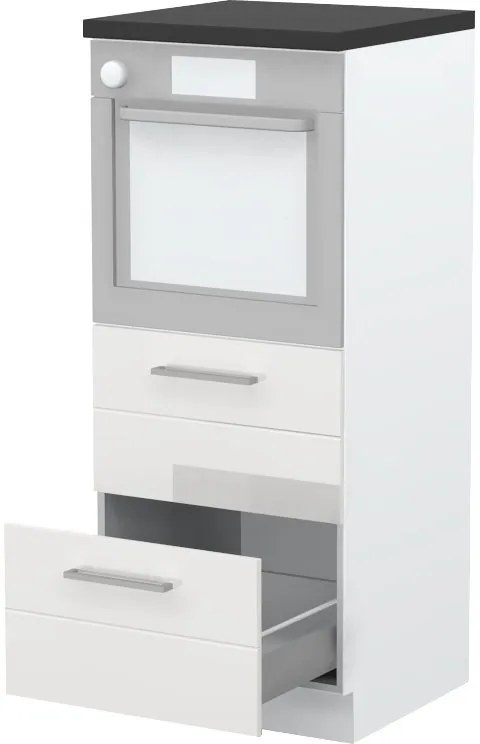 Επιδαπέδιο ντουλάπι φούρνου ψηλό Hudson K14-60-2MB-Λευκό γυαλιστερό - 60.00Χ60.00Χ148.00cm