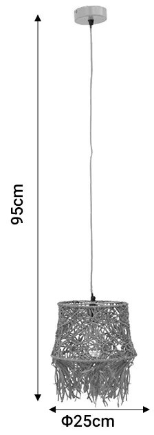 Φωτιστικό οροφής Rapom Inart E27 φυσικό Φ25x95εκ (1 τεμάχια)