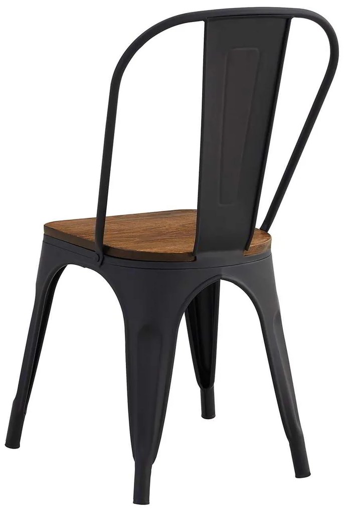 RELIX Wood Dark Oak Καρέκλα Μέταλλο Βαφή Μαύρο