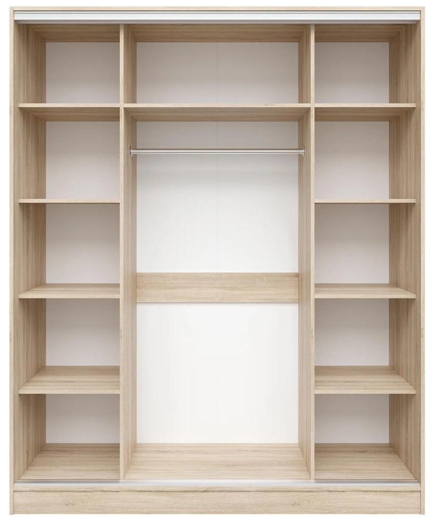 Ντουλάπα Συρόμενη ADLER Τρίφυλλη με Καθρέπτη Sonama oak 183x60x220Υ εκ. 183x60x220 εκ.