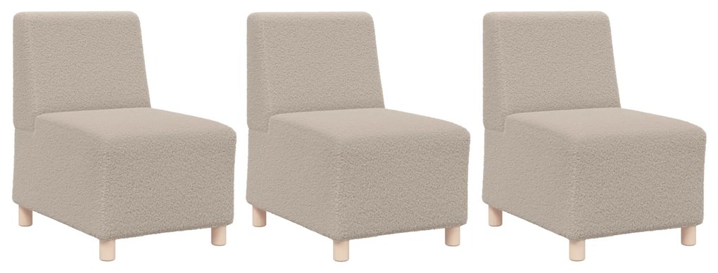 vidaXL Καθίσμα Σαλονιού 3 pcs Ανοιχτό γκρι 55 x 74 x 82 εκ. Βελούδο