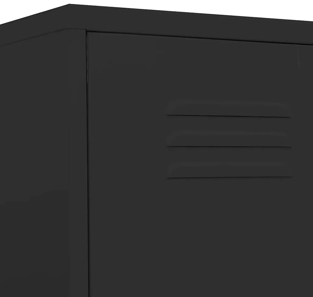 vidaXL Φοριαμός Μαύρος 35 x 46 x 180 εκ. από Ατσάλι