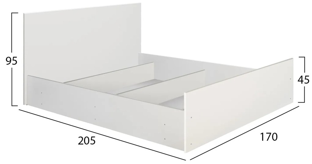 Σετ Κρεβατοκάμαρας ADLER C11758.03 5τεμ. Μελαμίνη Λευκό για Στρώμα 160x200εκ 170x205x95 εκ.