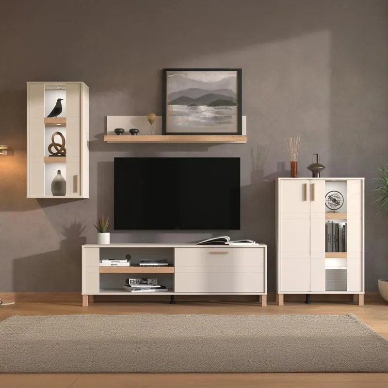 Σύνθετο σαλονιού SHEFFIELD Cashmere - Artisan Oak 289x40x181εκ. 289x40x181 εκ.