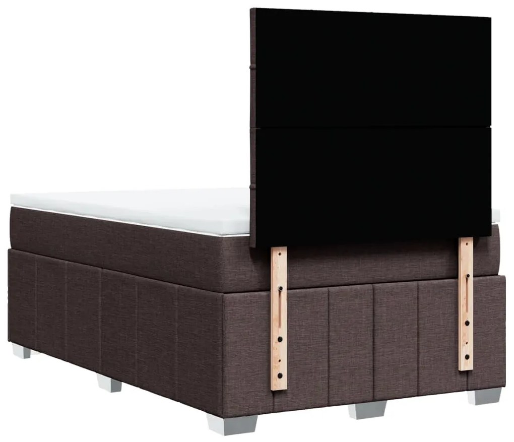 Κρεβάτι Boxspring με Στρώμα Σκούρο Καφέ 120x190 εκ Υφασμάτινο 3293910