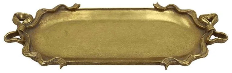 Διακοσμητικός Δίσκος 253-223-514 19,5x12x3cm Gold Polyresin