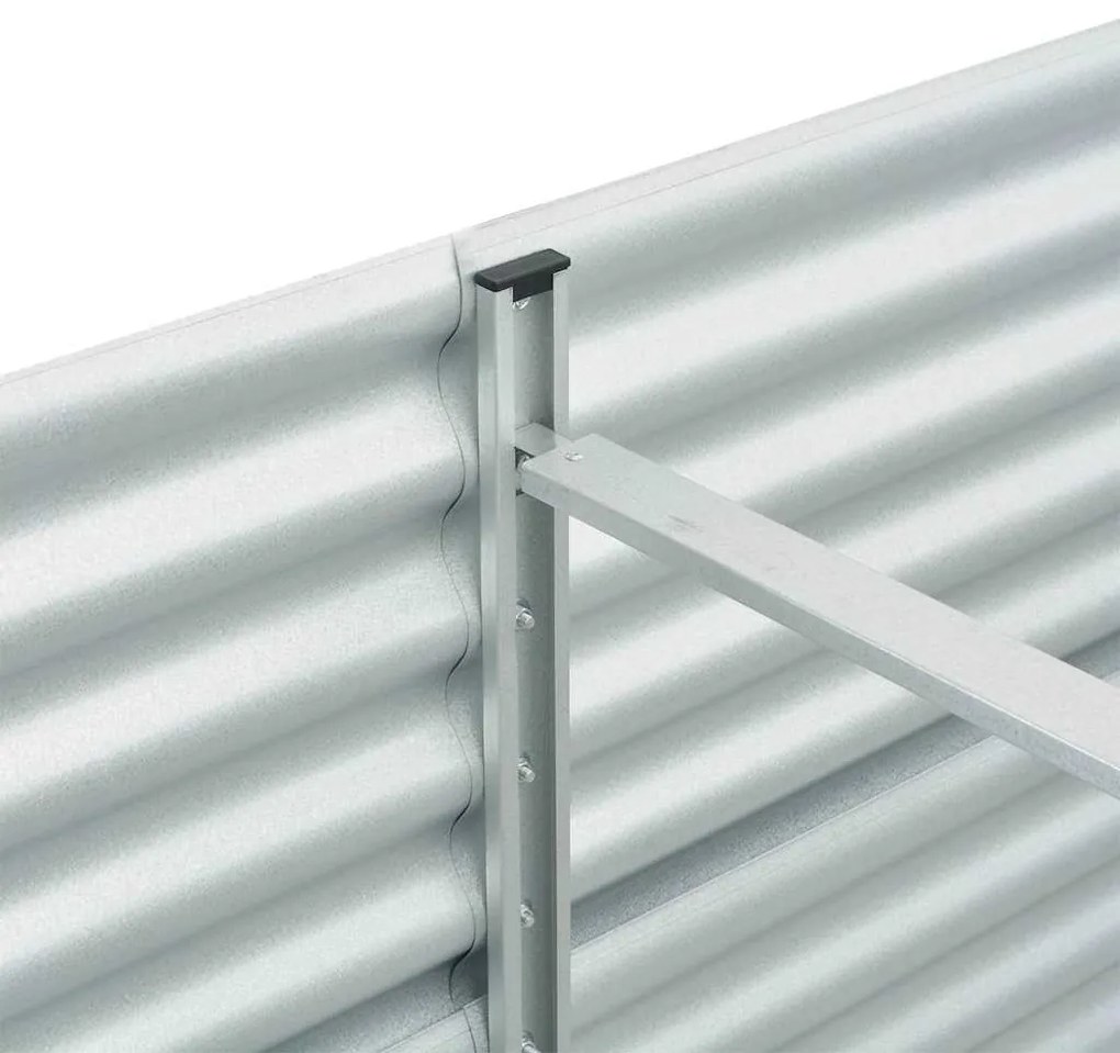 vidaXL Ζαρντινιέρα Υπερυψωμένη Ασημί 240x80x81 εκ. Γαλβανισμ. Χάλυβας