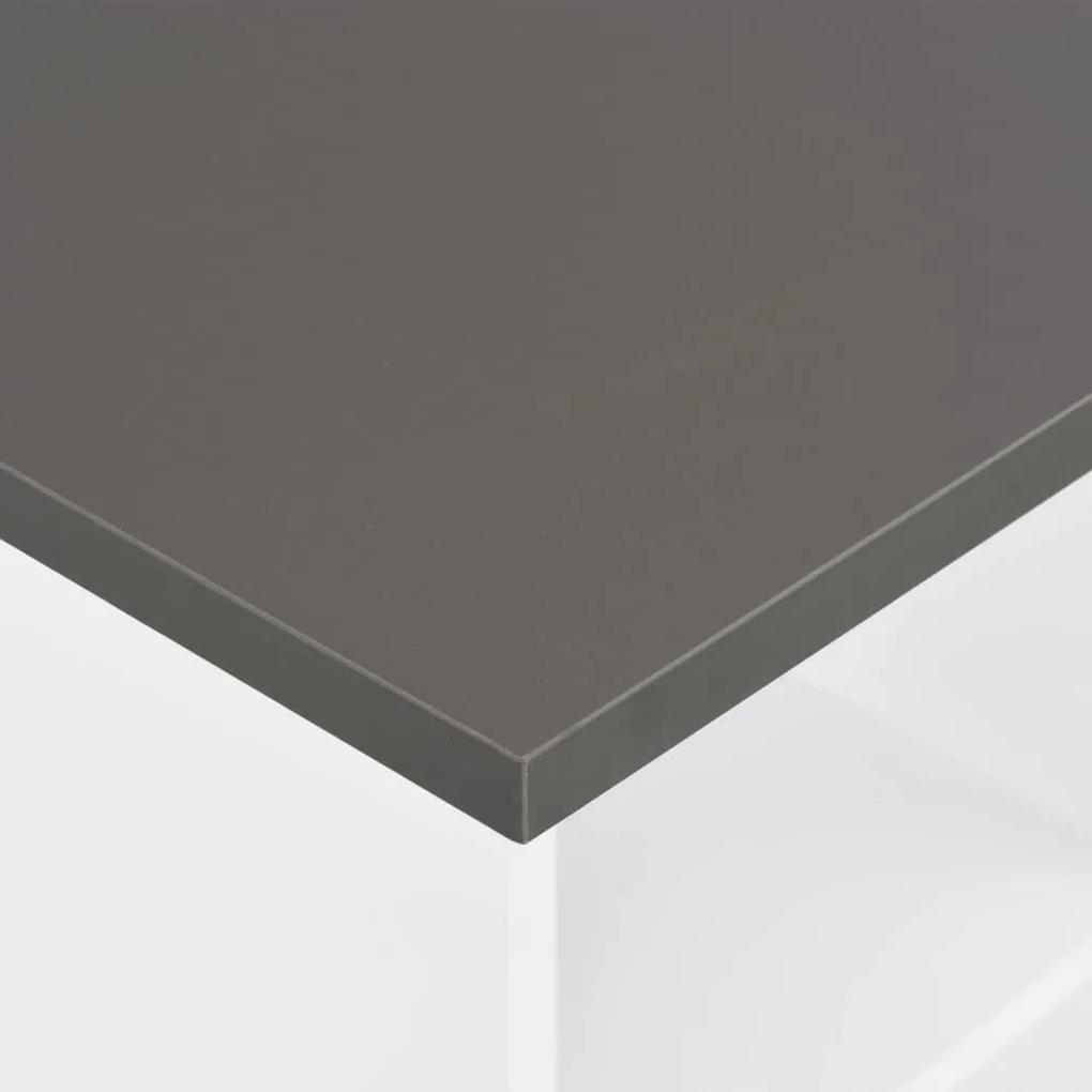 Τραπέζι Μπαρ Λευκό / Γκρι Ανθρακί 60 x 60 x 110 εκ. - Λευκό