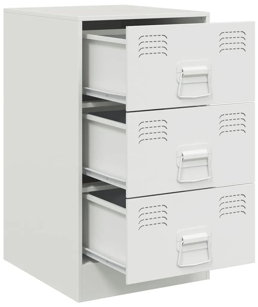 vidaXL Κομοδίνα 2 τεμ. Λευκό 34,5x39x62 εκ. από Χάλυβα