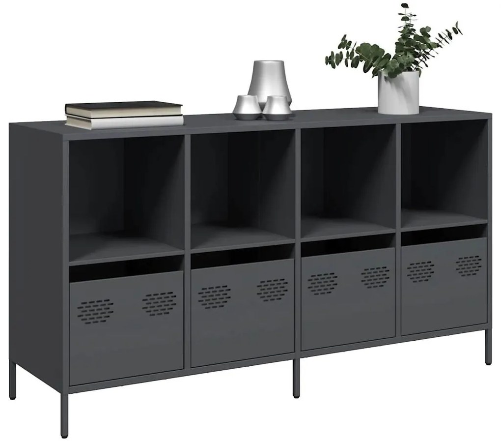 vidaXL Ντουλάπι Ανθρακί 135x39x73,5 εκ. από Χάλυβα Ψυχρής Έλασης