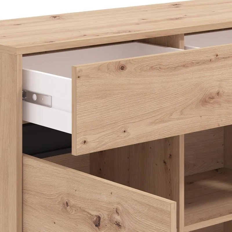 Μπουφές - Κομότα MARRON 106 2K2F2V Artisan oak - Μαύρο 106x40x90εκ. 106x40x90 εκ.
