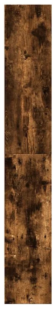 Ντουλάπι βιβλίων καπνιστή δρυς 80x30x189 cm Κατασκευασμένο ξύλο - Καφέ
