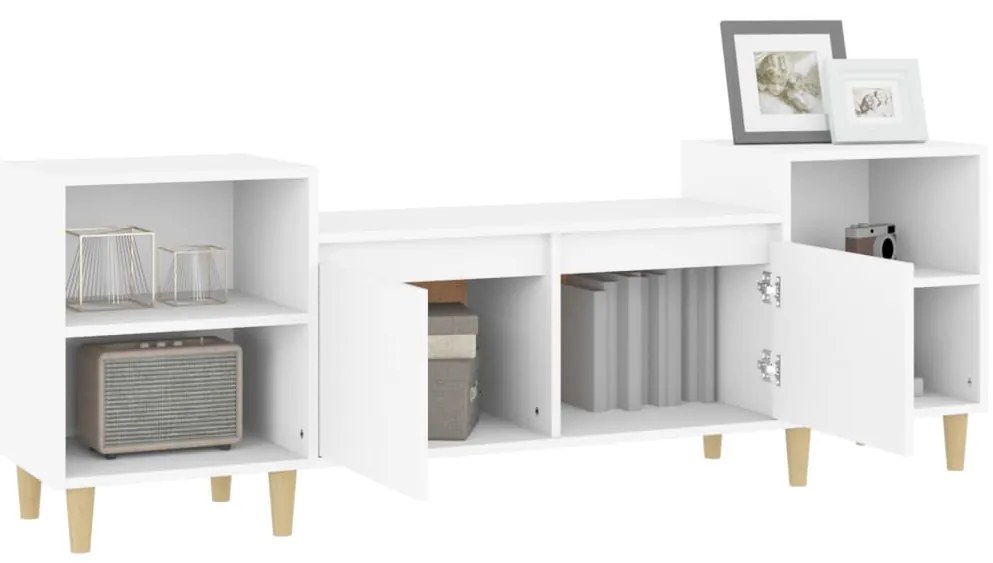 vidaXL Έπιπλο Τηλεόρασης Λευκό 160 x 35 x 55 εκ. Επεξεργασμένο Ξύλο