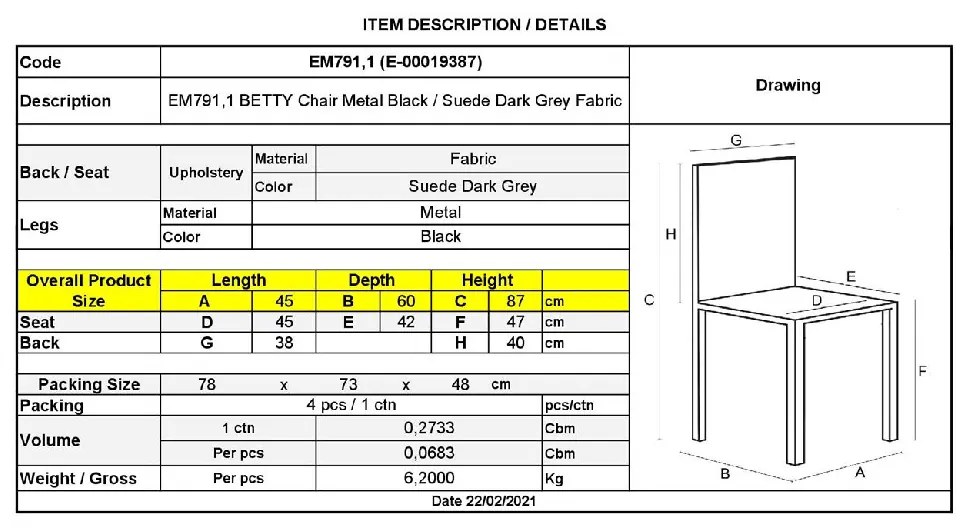 BETTY ΚΑΡΕΚΛΑ ΜΕΤΑΛΛΟ ΒΑΦΗ ΜΑΥΡΟ, ΥΦΑΣΜΑ SUEDE ΑΝΘΡΑΚΙ