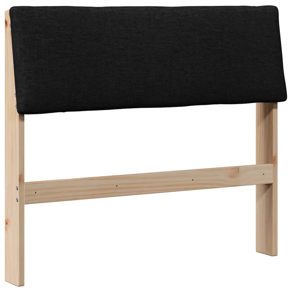 vidaXL Ταπετσαρισμένο κεφαλάρι Μαύρο 100 cm Στερεά ξυλεία πεύκου