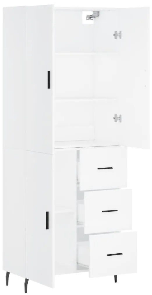 vidaXL Ντουλάπι Λευκό 69,5x34x180 εκ. από Επεξεργασμένο Ξύλο