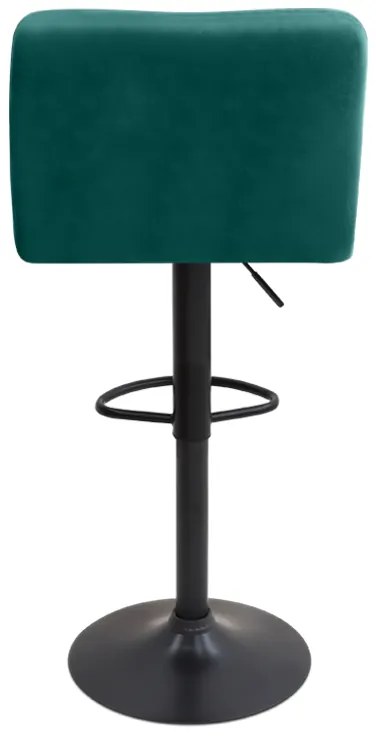 Σκαμπό μπαρ Carmelo Megapap με ρυθμιζόμενο ύψος βελούδο κυπαρισσί - βάση μαύρο ματ 45x42x90/113εκ.