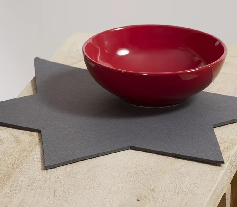 Σετ Χριστουγεννιάτικα Σουπλά Felt Star Grey 2x(50x50) - Nef-Nef Homeware