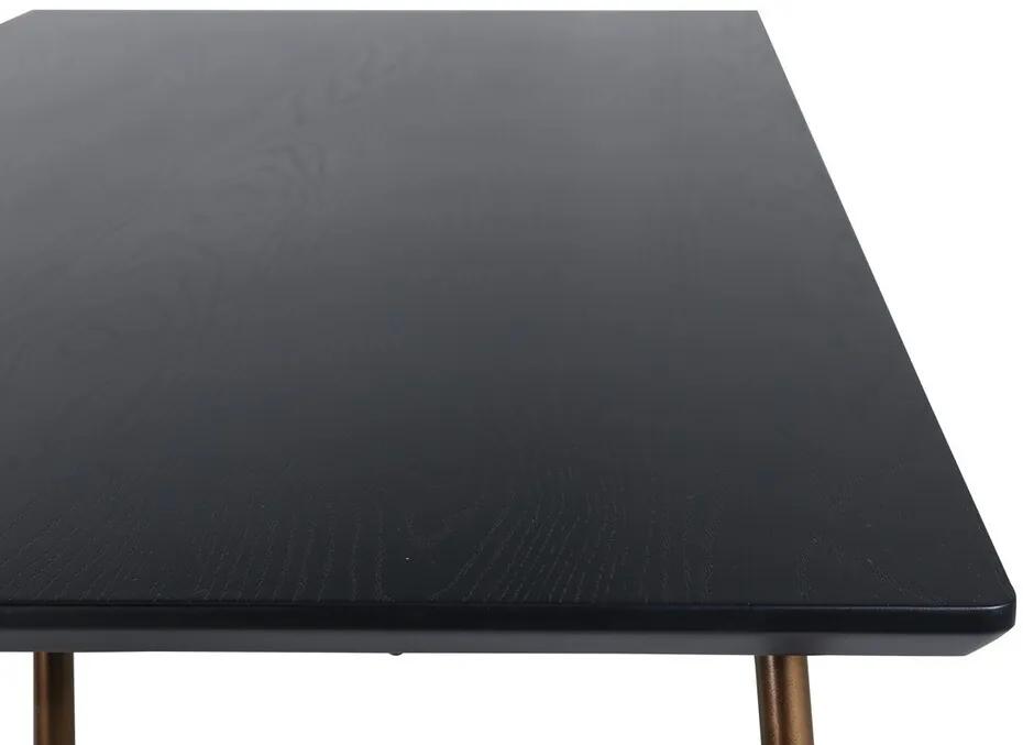 Τραπέζι Dallas 1721, Χάλκινο, Μαύρο, 75x90x190cm, Φυσικό ξύλο καπλαμά, Ινοσανίδες μέσης πυκνότητας, Μέταλλο | Epipla1.gr