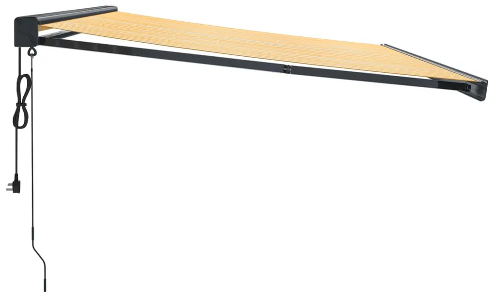 vidaXL Τέντα Πτυσσόμενη Κίτρινη/Λευκή 4,5 x 3 μ. από Ύφασμα/Αλουμίνιο