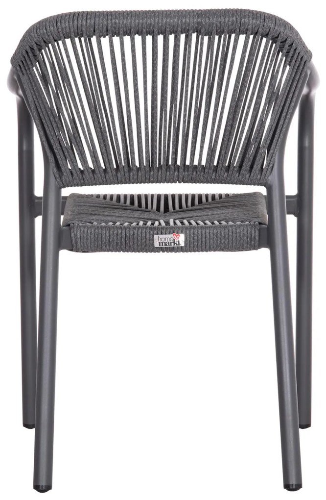 Καρέκλα LUCCI C6266.01 Σκούρο Γκρί Αλουμινίου με P.E. Rattan 58x56x79Υ εκ. 58x56x79 εκ.