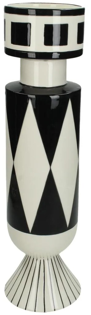 Βάζο ArteLibre Με Σχέδιο Μαύρο Δολομίτης 11x11x39cm-05152417