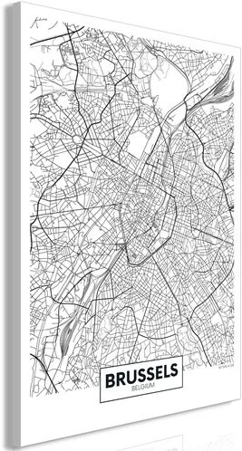 Πίνακας - Map of Brussels (1 Part) Vertical - 40x60