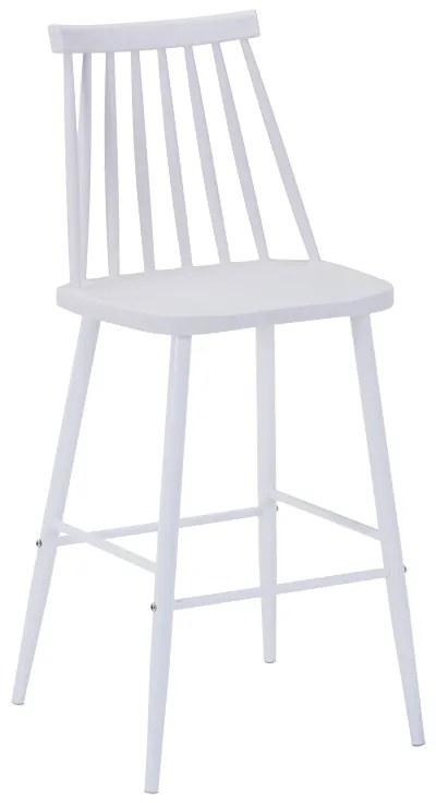 Σκαμπό μπαρ Aurora I pakoworld pp σε λευκή απόχρωση-πόδι μεταλλικό λευκό 42x47x99εκ