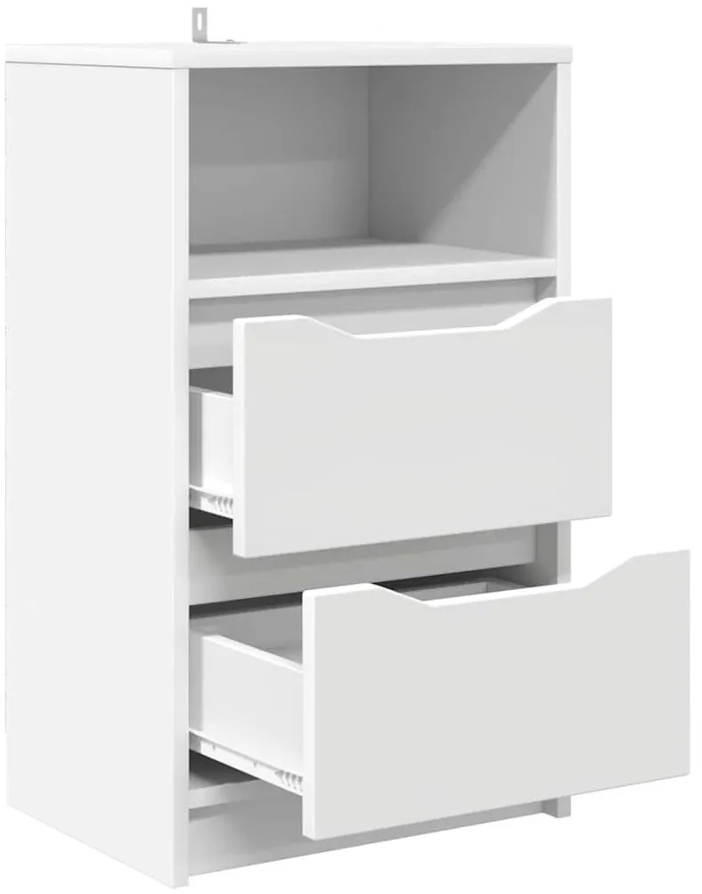 vidaXL Κομοδίνο με συρτάρι Λευκό 40 x 30 x 467 εκ Επεξεργασμένο ξύλο