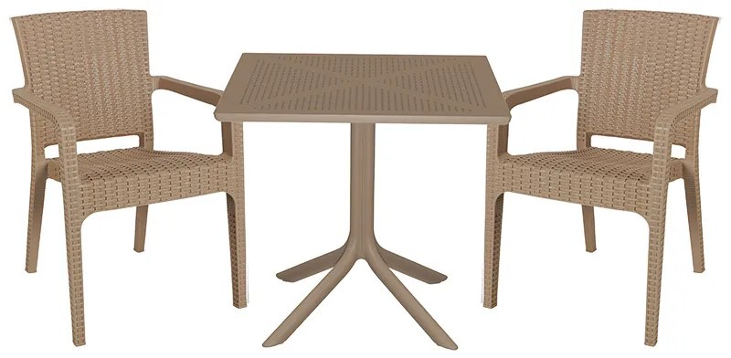 Intrahome Τραπεζαρία Icoan-Halcyon Intrahome σετ 3τεμ PP σε cappuccino απόχρωση | SKU: INTRAPA-364111104