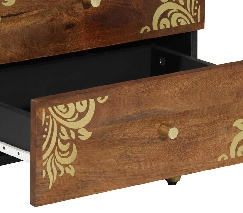 vidaXL Κομοδίνο Μέλι Καφέ 50 x 33 x 62 εκ. Στερεό ξύλο μάνγκο