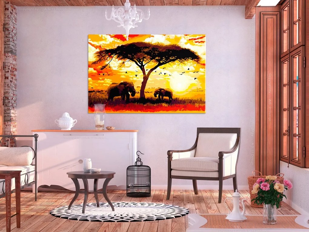 Πίνακας για να τον ζωγραφίζεις - Africa at Sunset 120x80