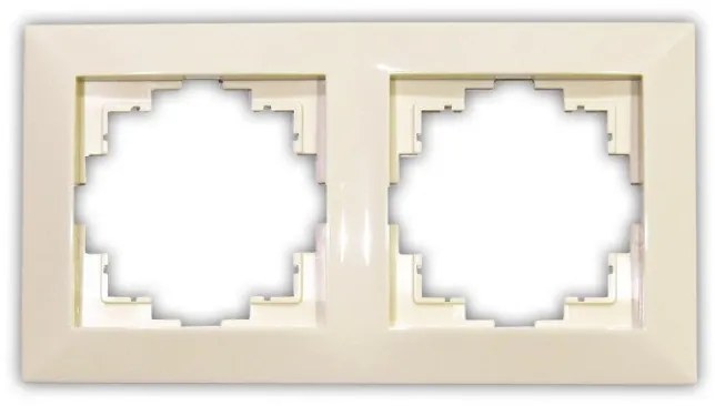 Πλαίσιο Διακόπτη Πρίζας Διπλό Lumen-15-0312-Μπεζ 15-0312