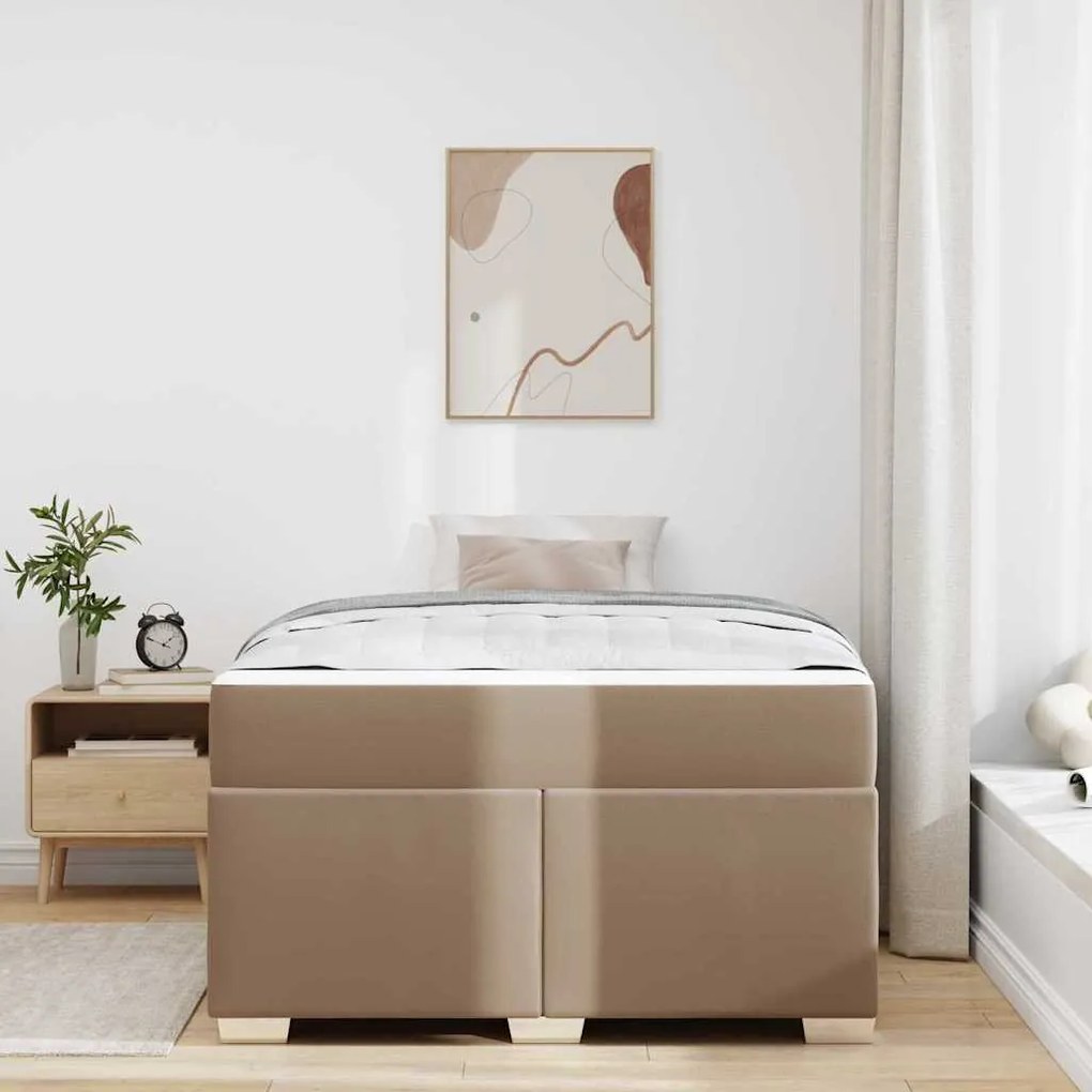 vidaXL Σκελετός Κρεβατιού Καπουτσίνο 120 x 190 cm Τεχνητό δέρμα