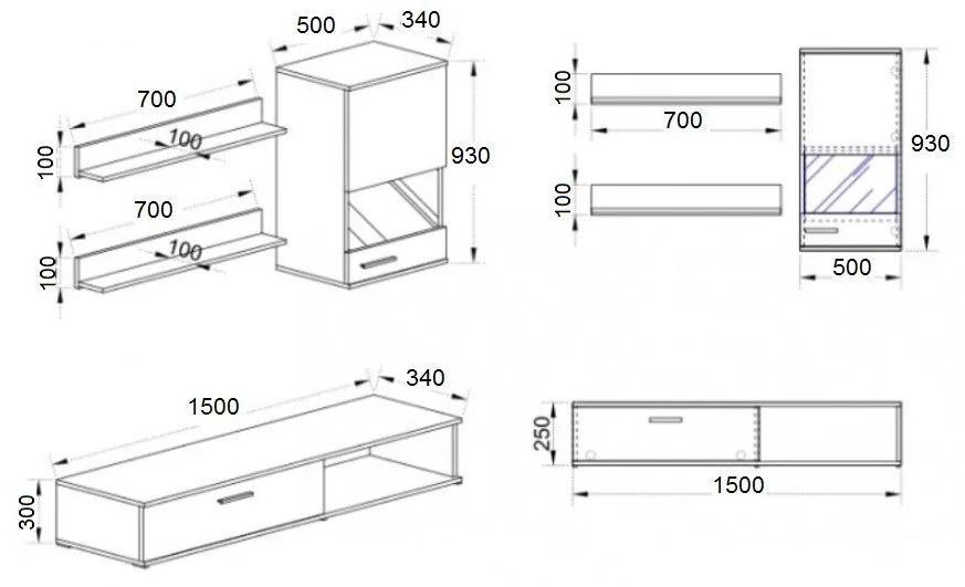 Σύνθετο Ήφαιστος Μοριοσανίδα Wenge 170x36x170cm - 14200157 - 14200157