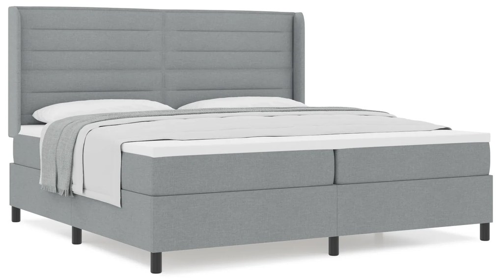 vidaXL Κρεβάτι με στρώμα Γκρι 200x200 εκ Υφασμα