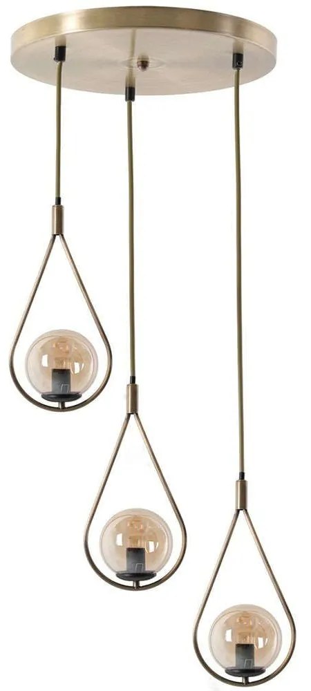 Φωτιστικό Οροφής Damla 846STL2854 Φ30x80cm 3xE27 60W Gold Opviq